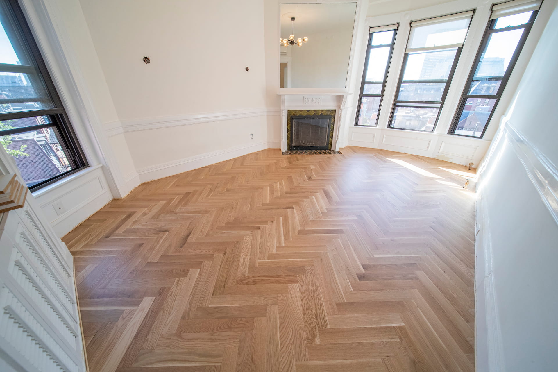 Hardwood floor after Weles repair and refinishing